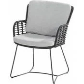 4so Fabrice dining tuinstoel antraciet B 61 x D 60 x H 87 cm - zwart