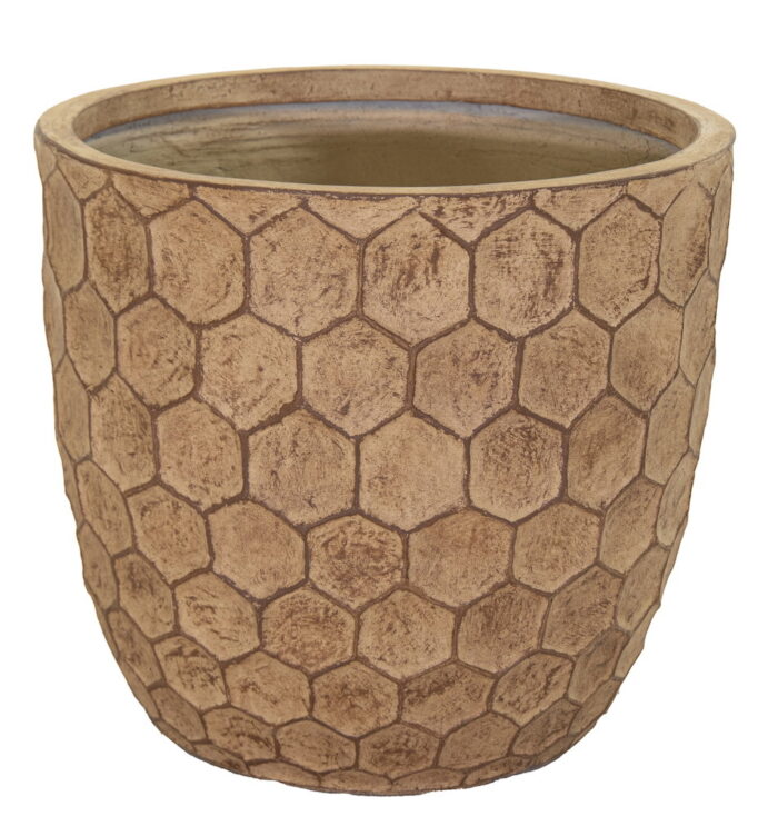 Mcollections Yara Egg Pot Sand D25H25 bloempot fiberclay clayfibre – bruin