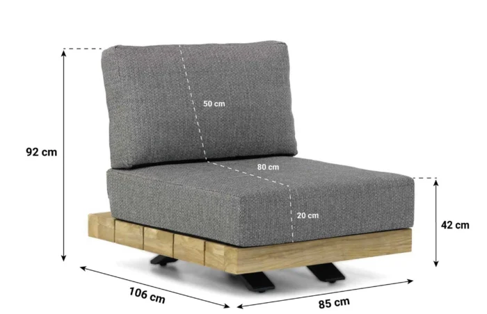 Santika Furniture Superior center - Old teak greywash