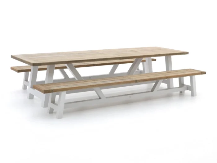 Bellagio tuinmeubelen Bresimo 330cm picknickset 3-delig - Wit