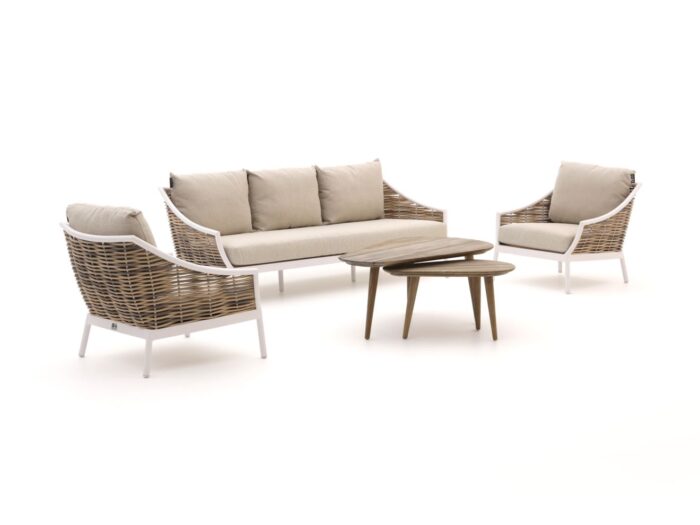 Apple Bee Milou/ROUGH-K stoel-bank loungeset 5-delig – Wit