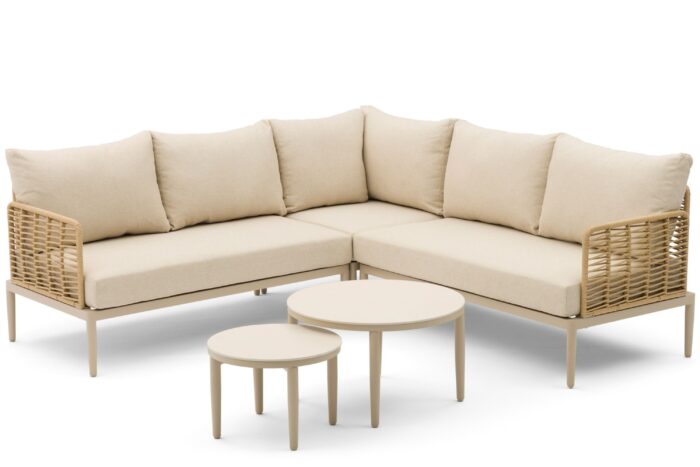 Coco Ibiza hoek loungeset 4-delig – Taupe-naturel-bruin