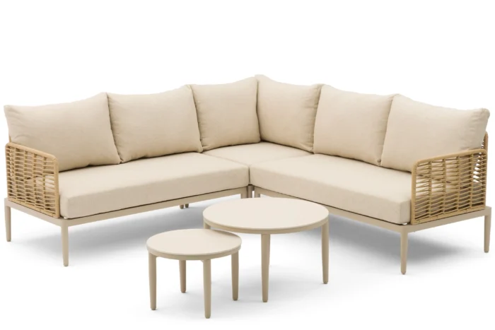 Coco Ibiza hoek loungeset 4-delig - Taupe-naturel-bruin