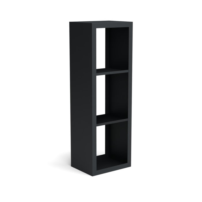 Geroba Beltza zwarte houtopslag onderverdeling 3 vakken 500x385x1500 mm – zwart