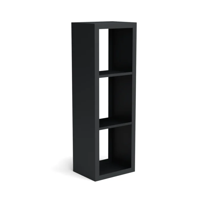 Geroba Beltza zwarte houtopslag onderverdeling 3 vakken 500x385x1500 mm - zwart