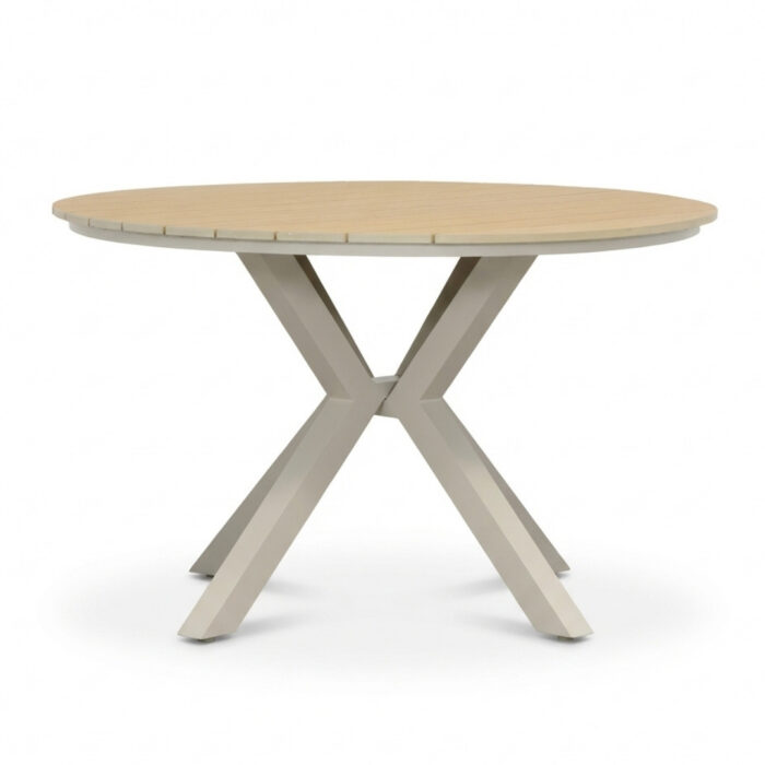 LUX outdoor living Calgary dining tuintafel 4 personen | polywood + aluminium | beige | 120cm rond