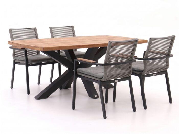 Bellagio tuinmeubelen Marudo/Induno Deens Ovaal 180cm dining tuinset 5-delig stapelbaar