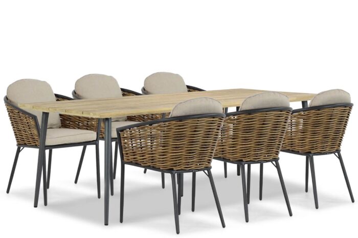 Lifestyle Garden Furniture Nice/Montana 240 cm dining tuinset 7-delig – Grijs-antraciet