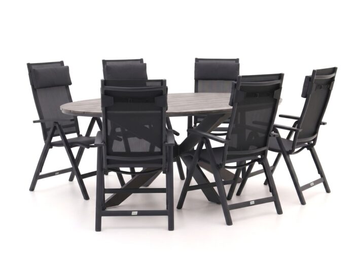 Bellagio tuinmeubelen Bellagio Avenza/Fidenza ovaal 220cm dining tuinset 7-delig verstelbaar Laagste prijsgarantie!