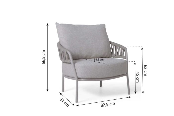 4 Seasons Outdoor Seasons Calma living chair LOFT with 2 cushions – Taupe-naturel-bruin
