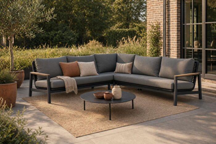 Coco Ralph/Pacific 100 cm hoek loungeset 4-delig – Grijs-antraciet