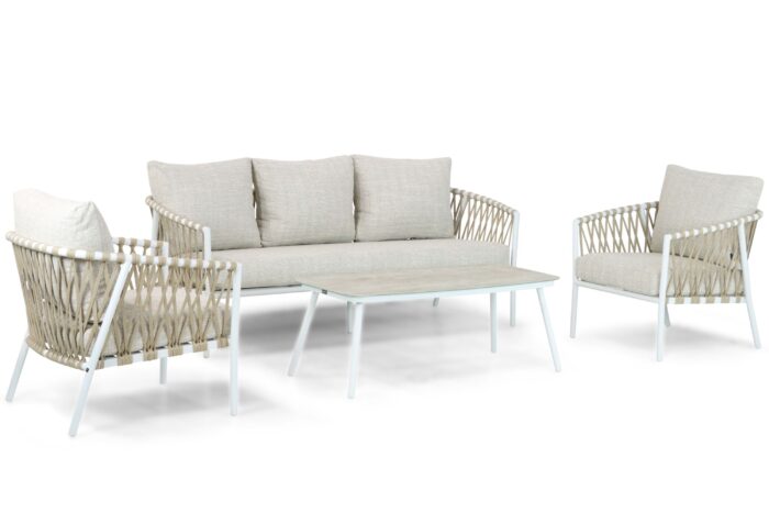 Lifestyle Garden Furniture Feraro stoel-bank loungeset 4-delig – Wit