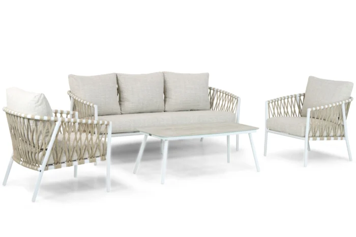Lifestyle Garden Furniture Feraro stoel-bank loungeset 4-delig - Wit