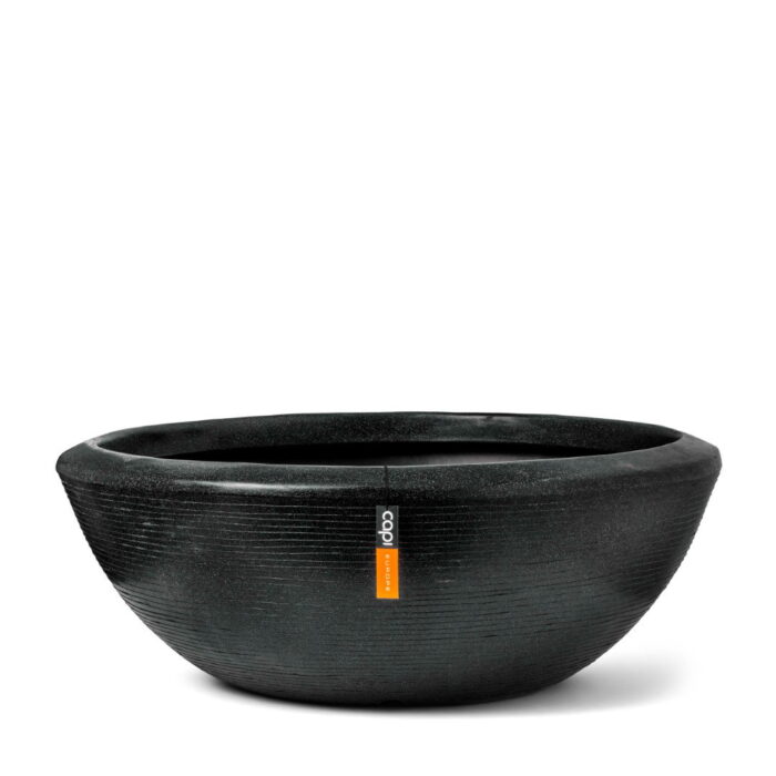 Capi europe Schaal laag Arc Granite 153×56 zwart bloempot