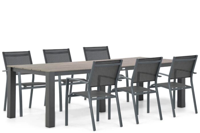 Lifestyle Garden Furniture Sella/Valley 240 cm dining tuinset 7-delig – Grijs-antraciet