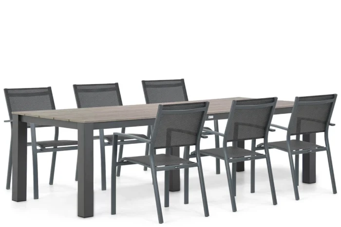 Lifestyle Garden Furniture Sella/Valley 240 cm dining tuinset 7-delig - Grijs-antraciet