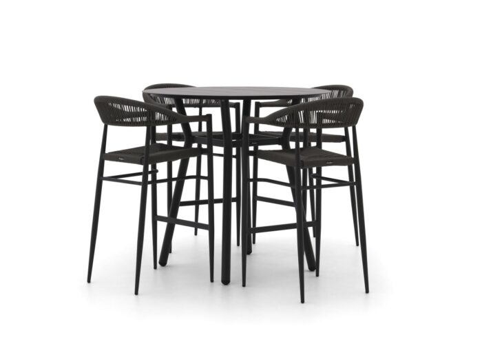 Manifesto Furniture Belpasso/Tritoni ø 110cm barset 5-delig stapelbaar – Grijs