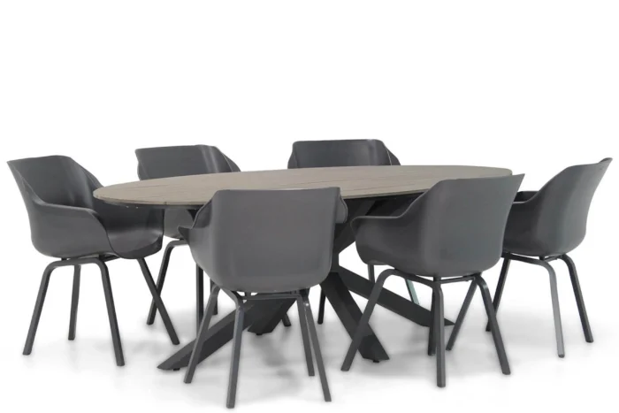 Hartman Sophie element/Matara 220 cm dining tuinset 7-delig - Grijs-antraciet