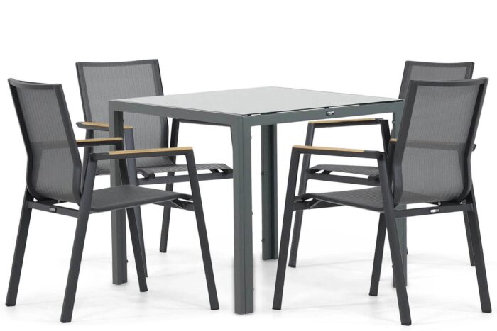 Lifestyle Garden Furniture Fiora/Venustas 85 cm dining tuinset 5-delig – Grijs-antraciet