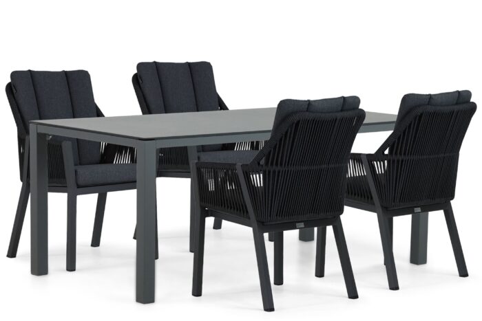 Lifestyle Garden Furniture Verona/Mateo 180 cm dining tuinset 5-delig – Grijs-antraciet