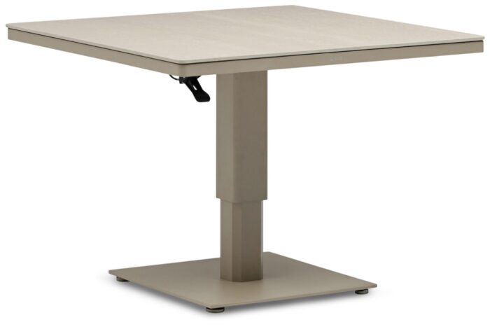 Coco Tivano in hoogte verstelbare tuintafel 90 x 90 cm – Zand/Beige