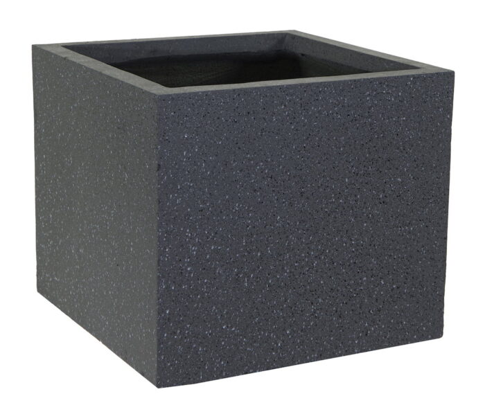 Mcollections Terrazzo Cubi W28H28 bloempot fiberclay clayfibre – zwart