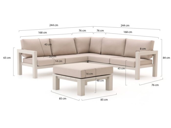 Bellagio tuinmeubelen Bellagio Campazzo hoek loungeset 4-delig 5-zits Laagste prijsgarantie! – Taupe