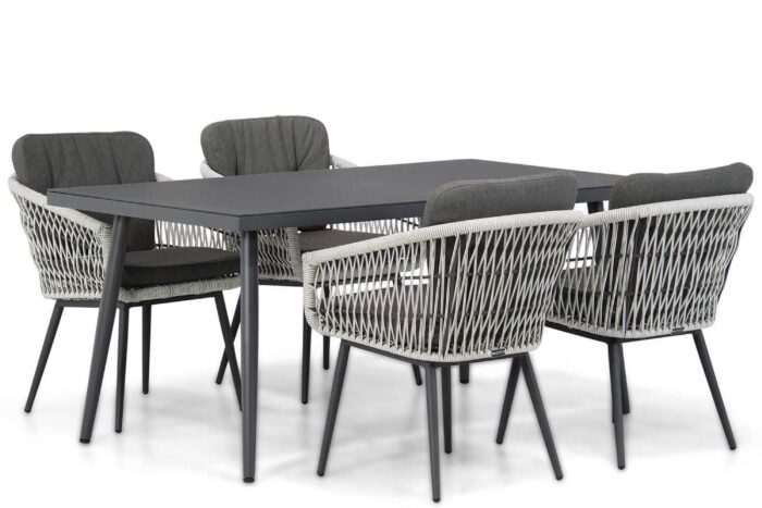 Lifestyle Garden Furniture Western/Valencia 170 cm dining tuinset 5-delig – Wit