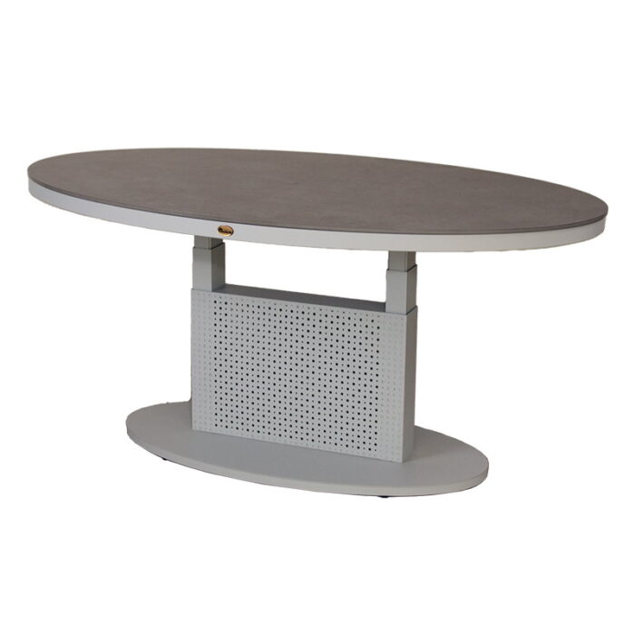 Oosterik home Pine Valley verstelbare lounge tafel mist grey 150 x 90 cm – grijs
