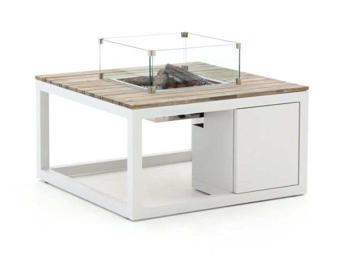 Cosiraw lounge vuurtafel 100x100x55cm – Wit