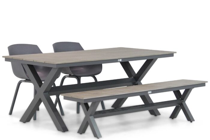 Lifestyle Garden Furniture Salina/Forest 180 cm dining tuinset 4-delig – Grijs-antraciet