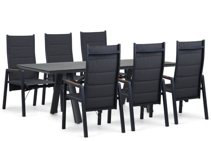Lifestyle Garden Furniture Essence/Monza 230×100 cm dining tuinset 7-delig – Grijs-antraciet