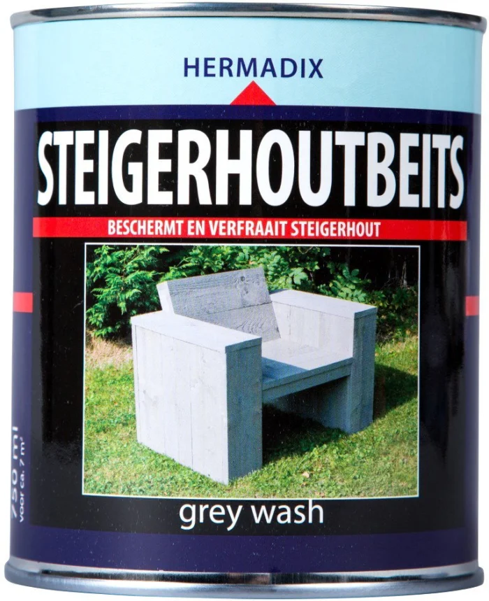 Hermadix Beits steigerhout grey wash 750 ml - grijs