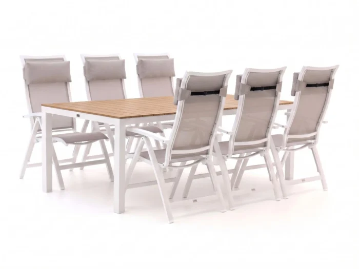 Bellagio tuinmeubelen Lugo/Fidenza 220cm dining tuinset 7-delig verstelbaar