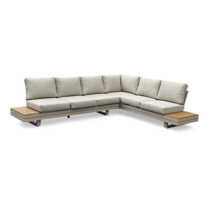 LUX outdoor living Vegas hoek loungeset-rechts 6 personen | aluminium + polywood | beige | 4-delig 311x230cm