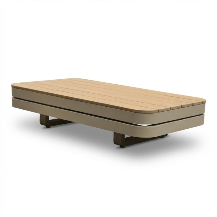 LUX outdoor living Serrento loungetafel | aluminium + polywood | beige | 120x62cm