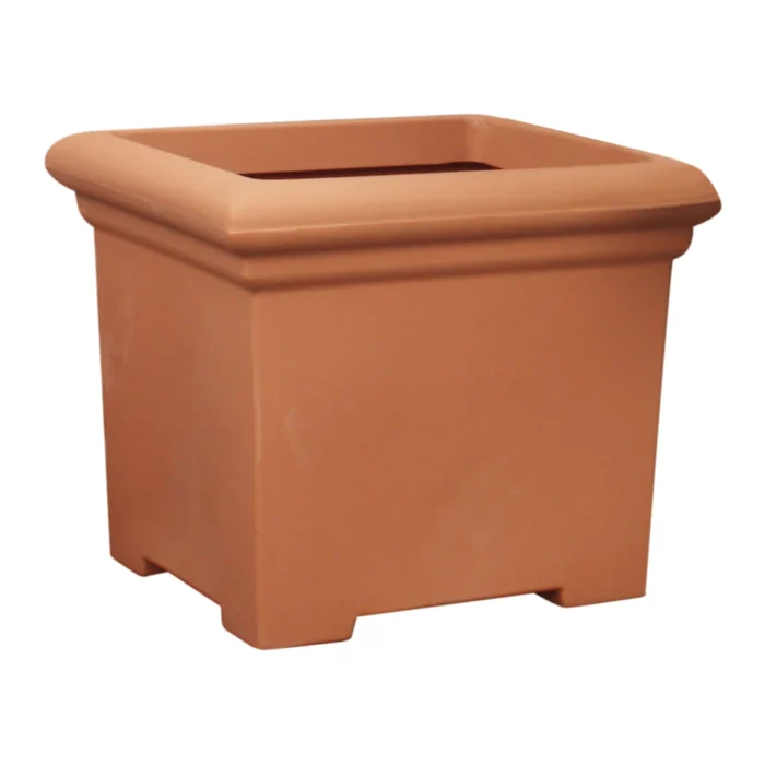 Prestige Grote vierkante 400l terracotta plantenbak bloempot - oranje