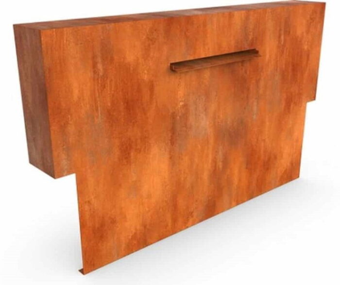 Geroba Cascadi Cortenstaal Watervalelement op vijver 3000 x 250 x 1200 mm – bruin