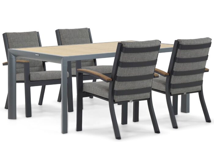 Osmen Midura/Borello 180 cm dining tuinset 5-delig – Grijs-antraciet