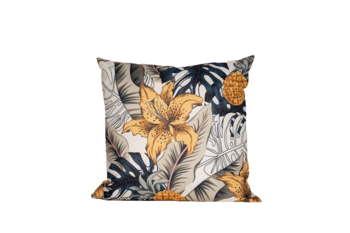 Annas collection Buitenkussen bloem okergeel 45×45 cm II Anna’s Collection – geel