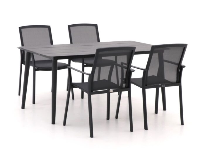 Bellagio tuinmeubelen Bellagio Dranera/Sora 160cm dining tuinset 5-delig stapelbaar Laagste prijsgarantie! – Grijs