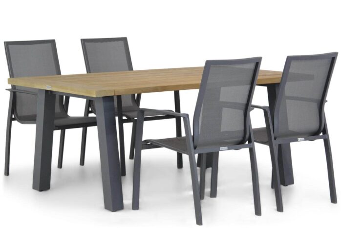 Lifestyle Garden Furniture Ultimate/Glasgow 180 cm dining tuinset 5-delig – Grijs-antraciet