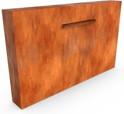 Geroba Cascadi Cortenstaal Watervalelement naast vijver 1000 x 250 x 1600 mm – bruin