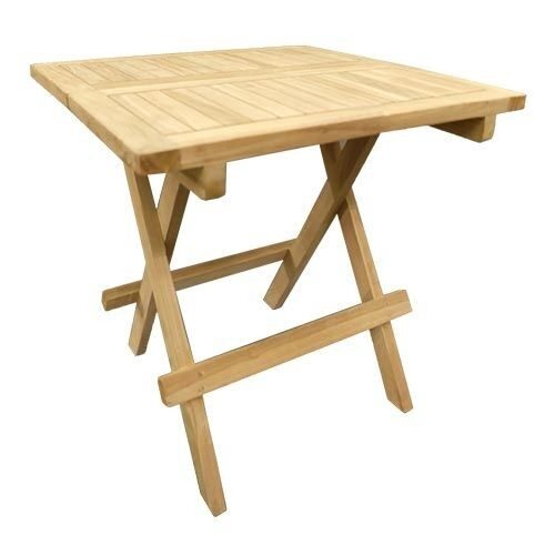 Buitengewoon de boet Teak inklaptafel Teak L50 x B50 x H50 cm Buitengewoon Boet – naturel