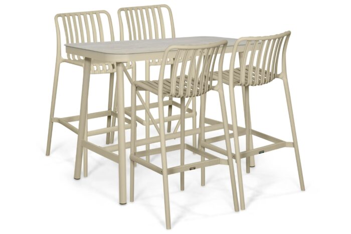 Domani Furniture Alba/Tavano 150×75 cm barset 5-delig – Zand/Beige