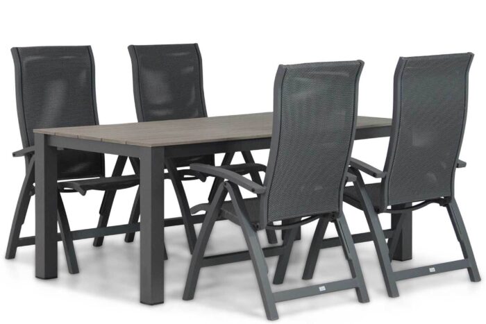 Presto Tarenta/Valley 180 cm dining tuinset 5-delig – Grijs-antraciet
