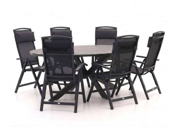 Forza Furniture Capri/Fidenza ovaal 220cm dining tuinset 7-delig verstelbaar