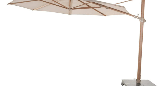 4 Seasons Outdoor | Siesta Premium Parasol Ø350 cm| Zand-Houtlook