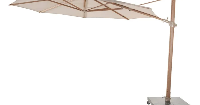 4 Seasons Outdoor | Siesta Premium Parasol Ø350 cm| Zand-Houtlook