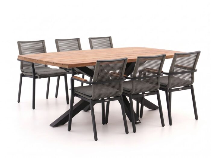 Bellagio tuinmeubelen Marudo/Induno Deens Ovaal 220cm dining tuinset 7-delig stapelbaar